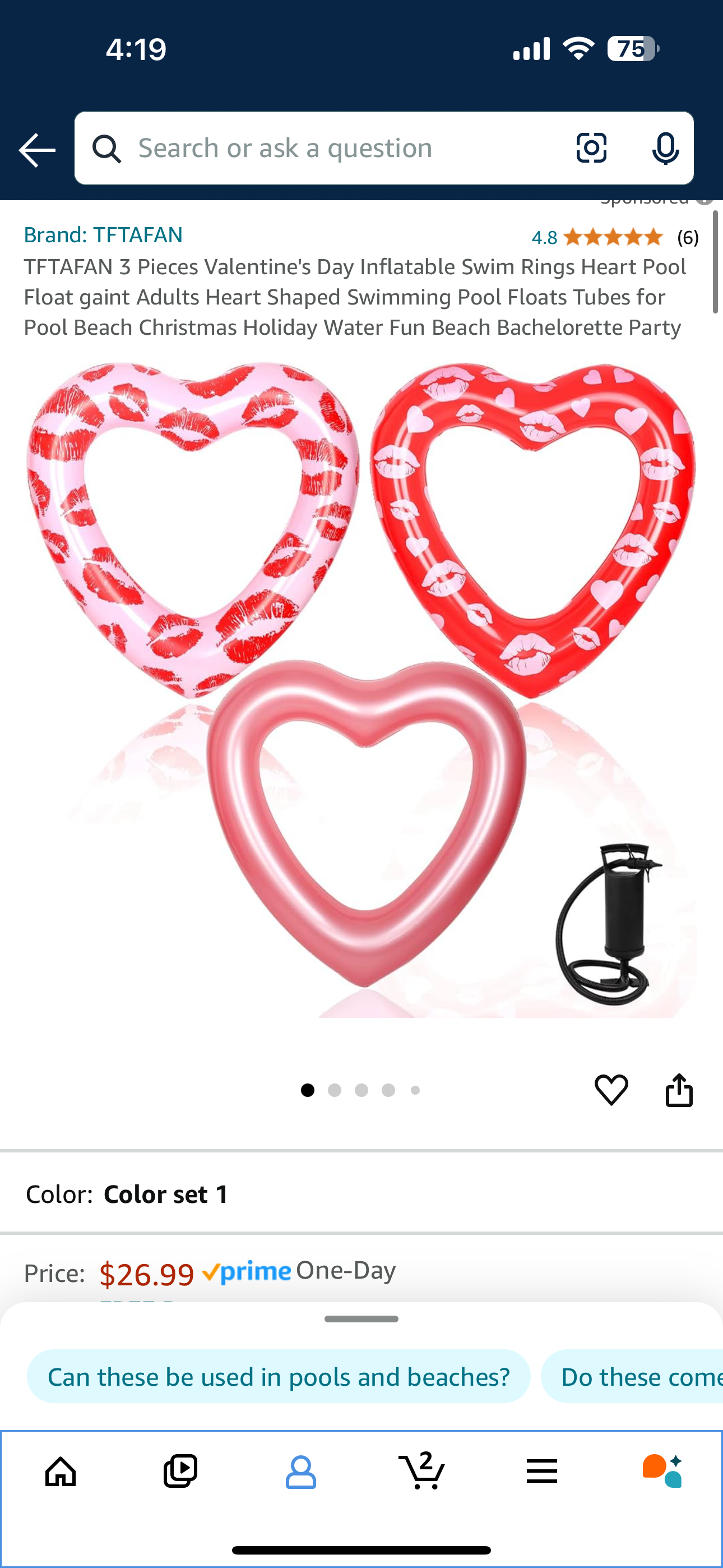 TFTAFAN 3 Pieces Valentine's Day Inflatable Swim Rings Heart Pool Float gaint Adults Heart Shaped Swimming Pool Floats Tubes for Pool Beach Christmas Holiday Water Fun Beach Bachelorette Party