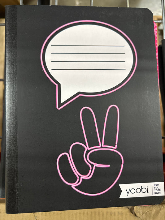 Neon Peace Out Composition College Rule Book