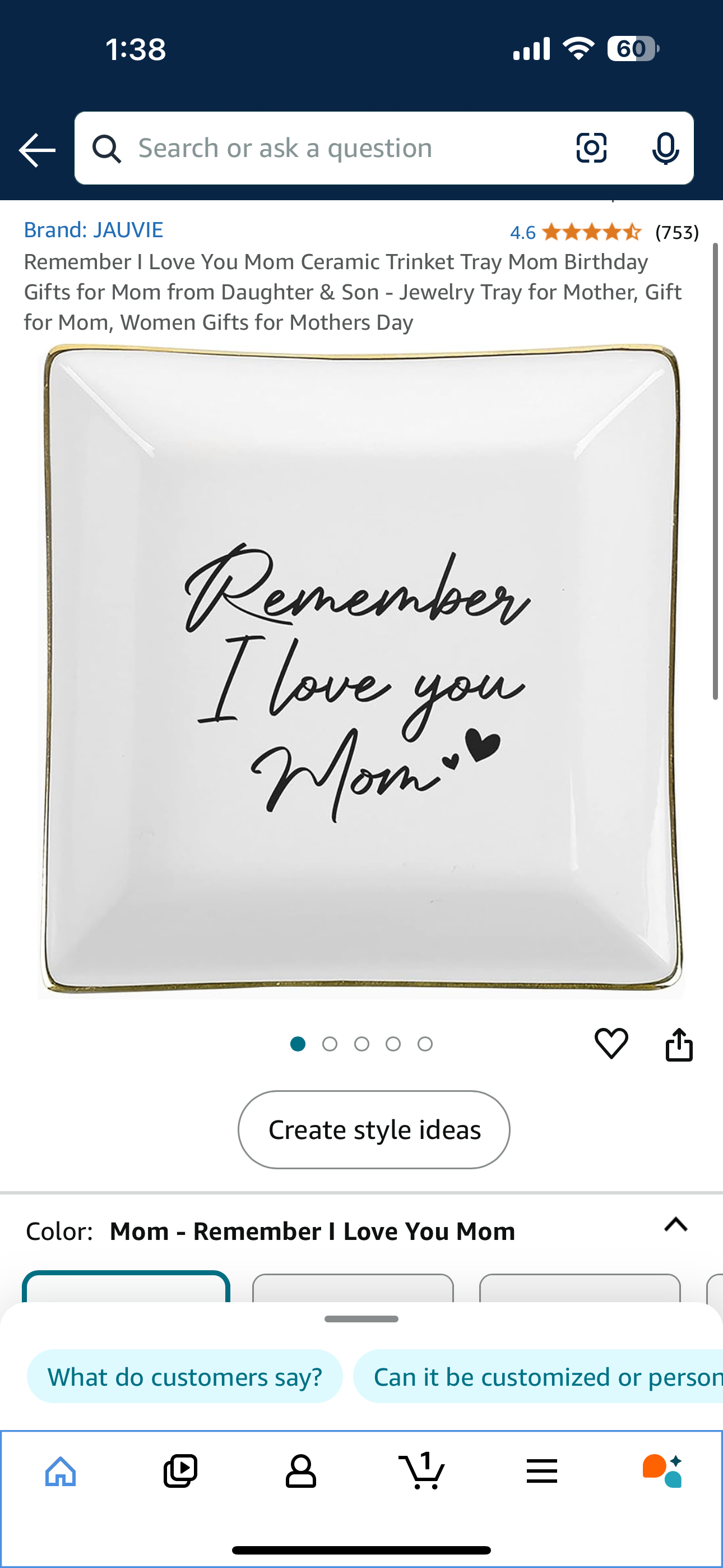 Remember I Love You Mom Ceramic Trinket Tray Mom Birthday Gifts for Mom from Daughter & Son - Jewelry Tray for Mother, Gift for Mom, Women Gifts for Mothers Day