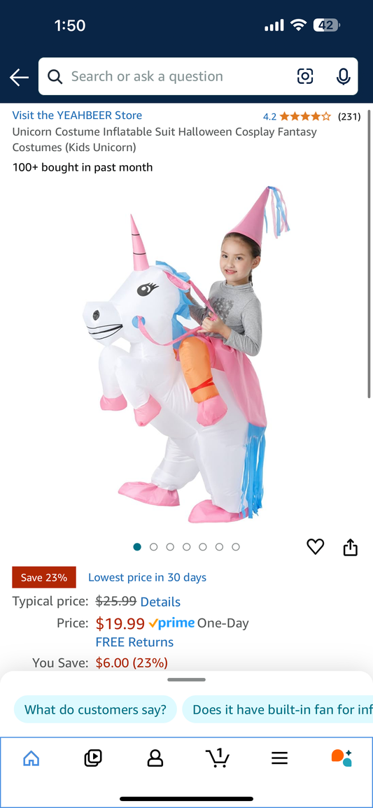 Unicorn Costume Inflatable Suit Halloween Cosplay Fantasy Costumes (Kids Unicorn)