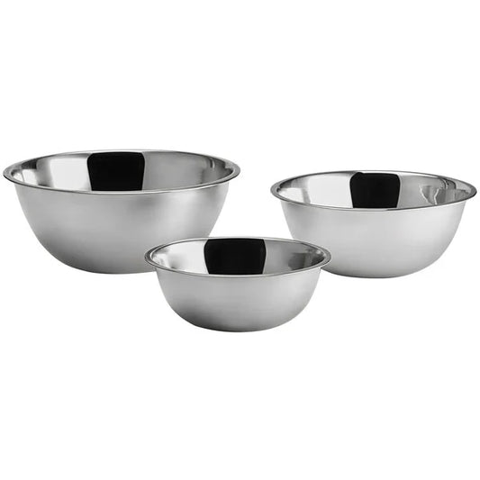 3-Piece Set Stainless Steel Mixing Bowls (3, 5 and 8 Quart Sizes)