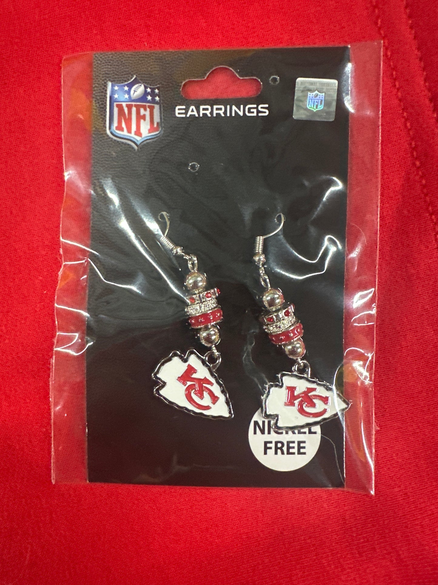 NFL KC Chiefs Bead Earrings