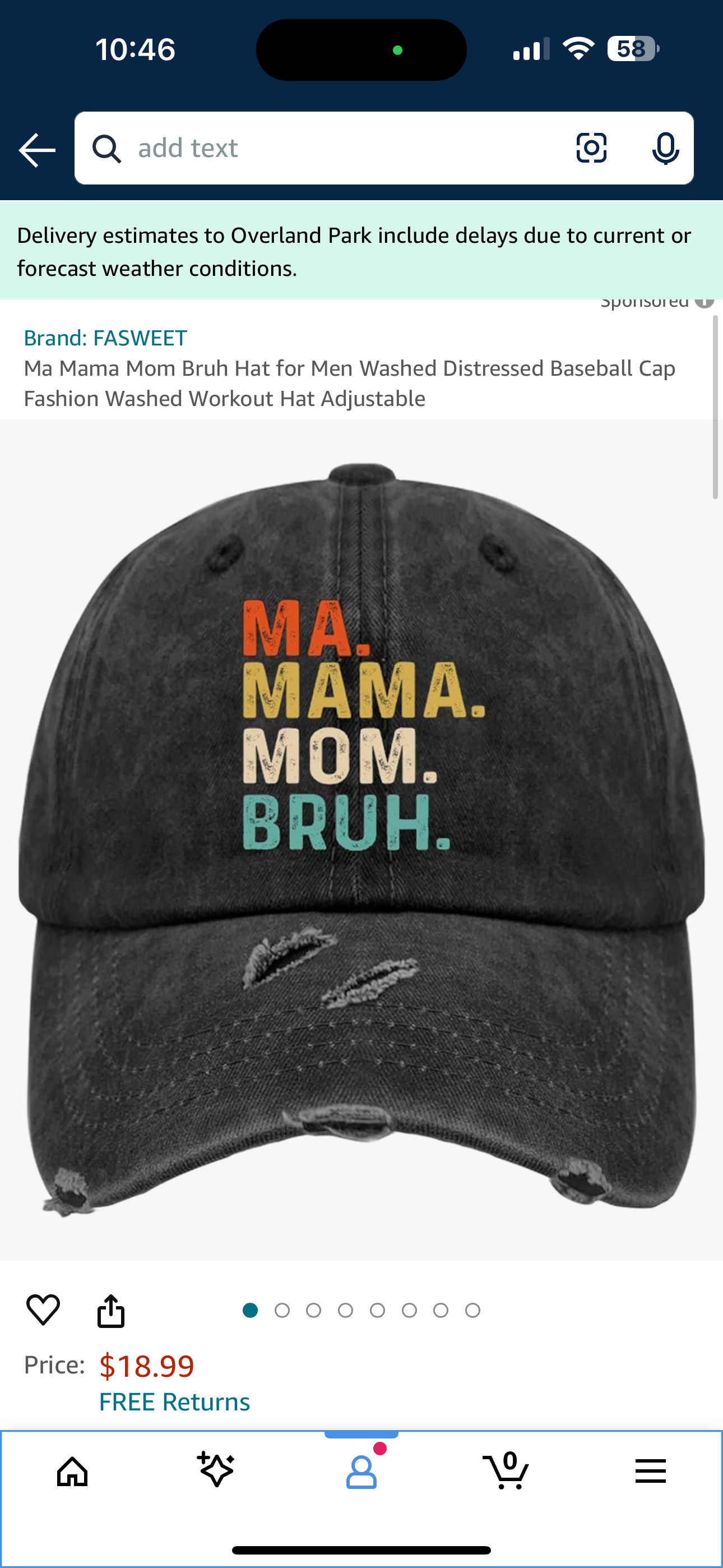 Ma. Mama. Mom. Bruh Vintage Washed Baseball Cap