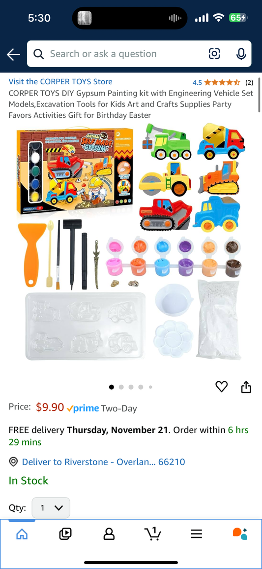 CORPER TOYS DIY Gypsum Painting kit with Engineering Vehicle Set Models,Excavation Tools for Kids Art and Crafts Supplies Party Favors Activities Gift for Birthday Easter