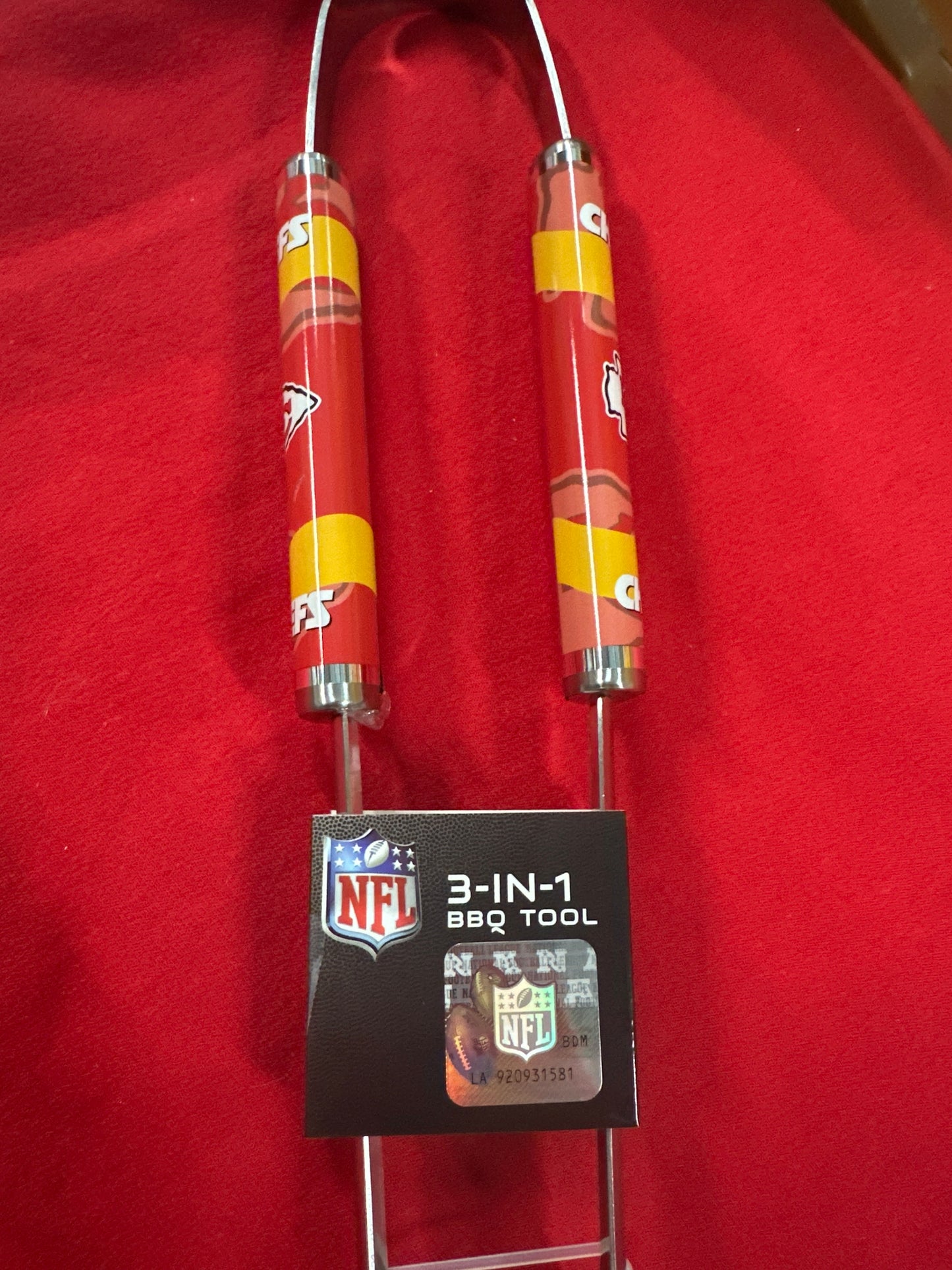 NFL Kansas City Chiefs Unisex 3 in 1 BBQ Tool, Team Color, One Size