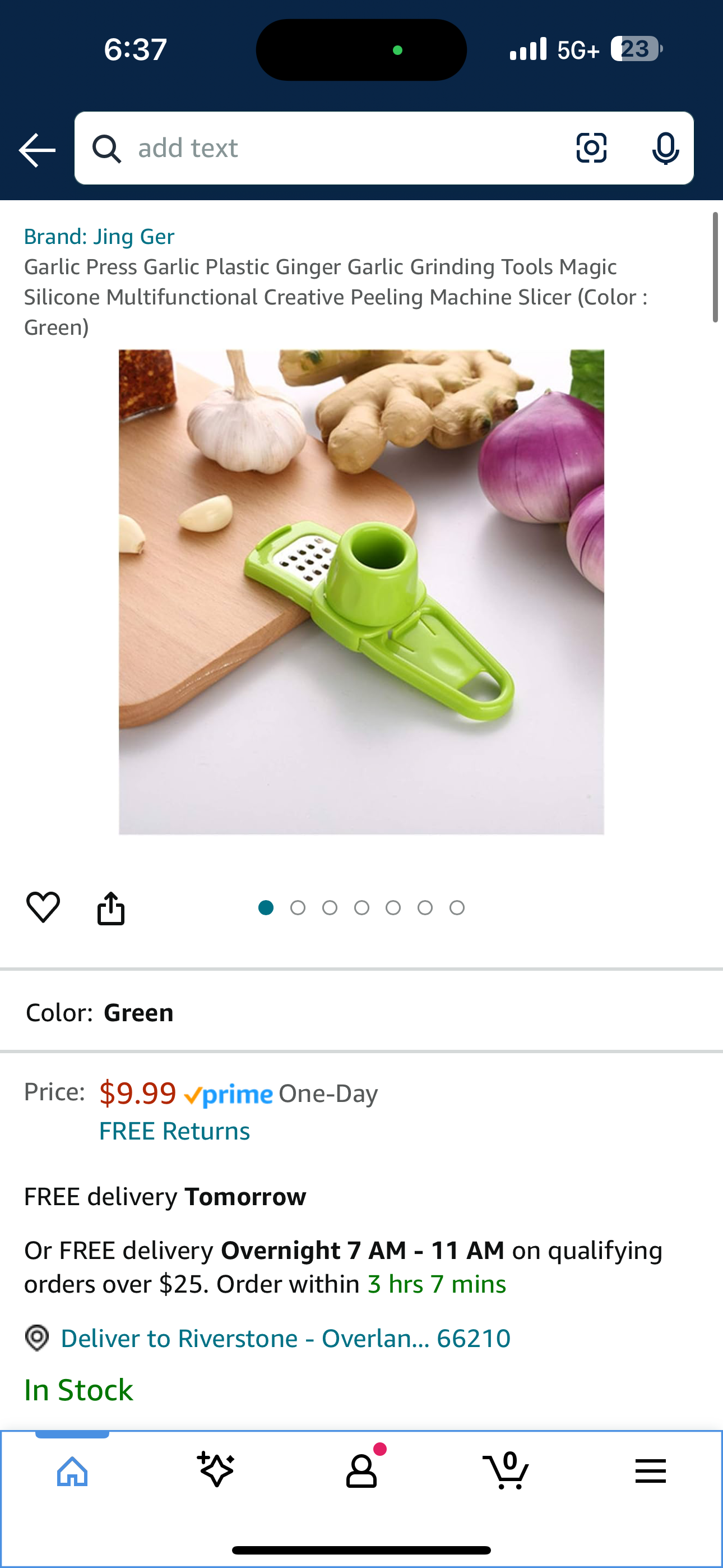 Garlic Press Garlic Plastic Ginger Garlic Grinding Tools Magic Silicone Multifunctional Creative Peeling Machine Slicer (Color : Green)