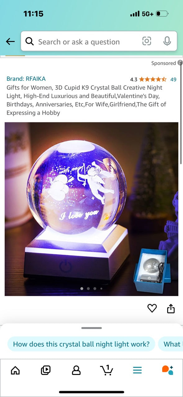 Crystal Ball Night LIght