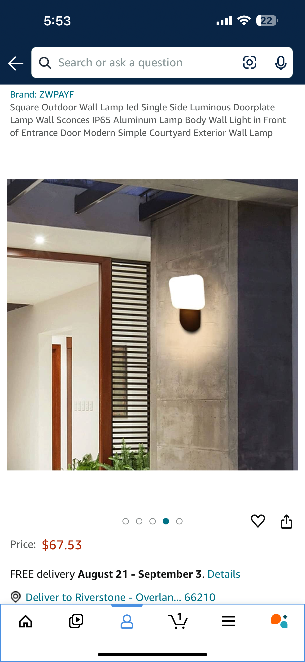 Square Outdoor Wall Lamp Ied Single Side Luminous Doorplate Lamp Wall Sconces IP65 Aluminum Lamp Body Wall Light in Front of Entrance Door Modern Simple Courtyard Exterior Wall Lamp