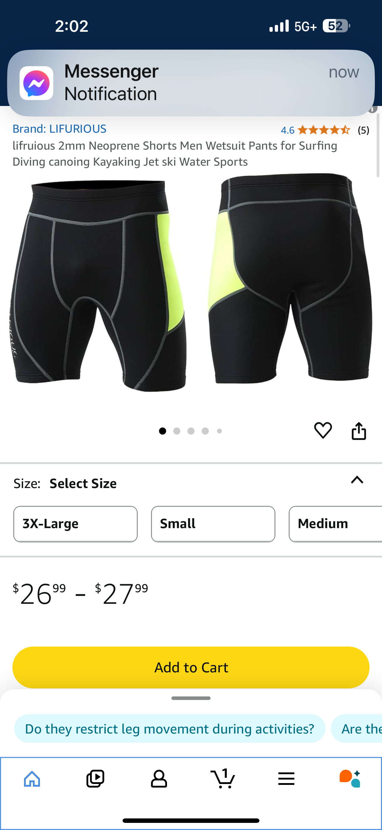 lifruious 2mm Neoprene Shorts Men Wetsuit Pants for Surfing Diving canoing Kayaking Jet ski Water Sports (2XL)