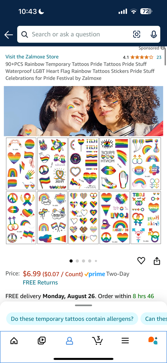 90+PCS Rainbow Temporary Tattoos Pride Tattoos Pride Stuff Waterproof LGBT Heart Flag Rainbow Tattoos Stickers Pride Stuff Celebrations for Pride Festival by Zalmoxe