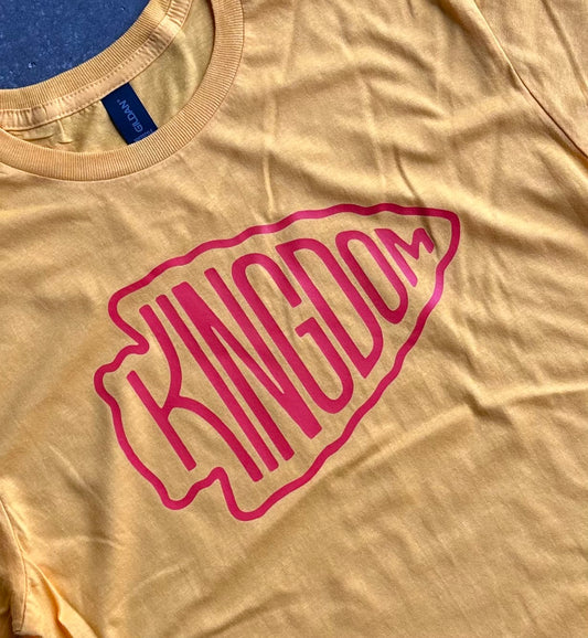 Kingdom Arrowhead KC  - Kansas City Super Soft T-Shirt (Gold)