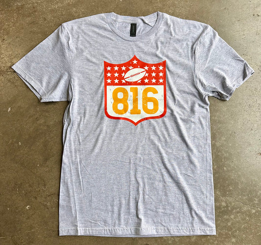 816 Football - Kansas City Super Soft T-Shirt (Sport Gray)