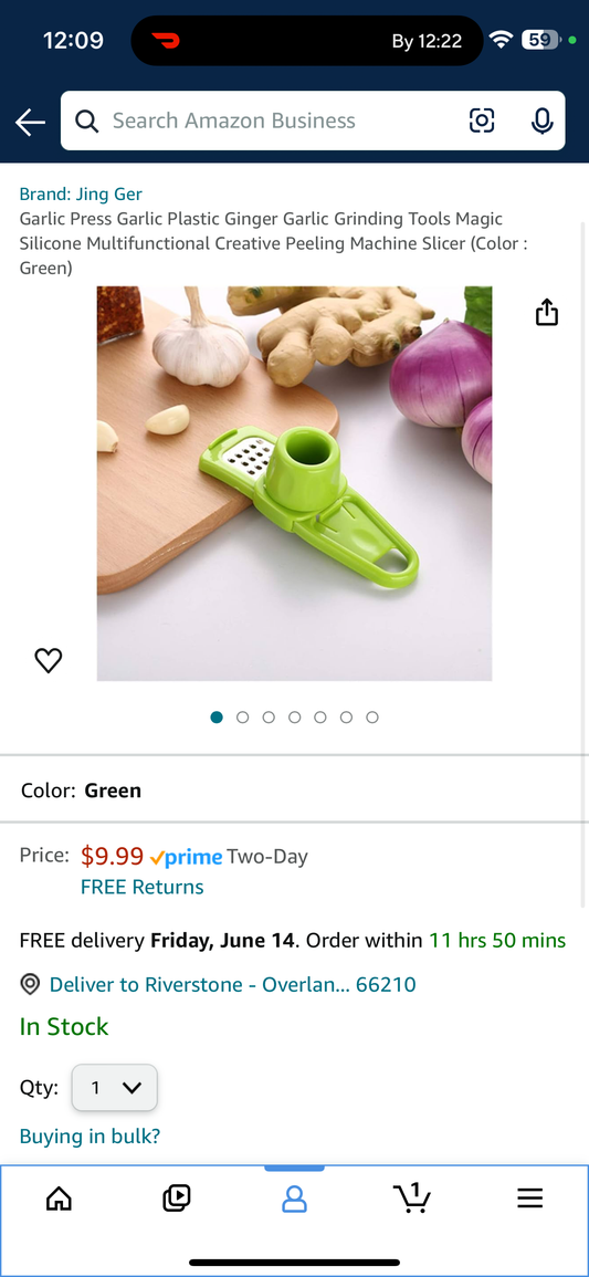 Garlic Press Garlic Plastic Ginger Garlic Grinding Tools Magic Silicone Multifunctional Creative Peeling Machine Slicer (Color : Green)