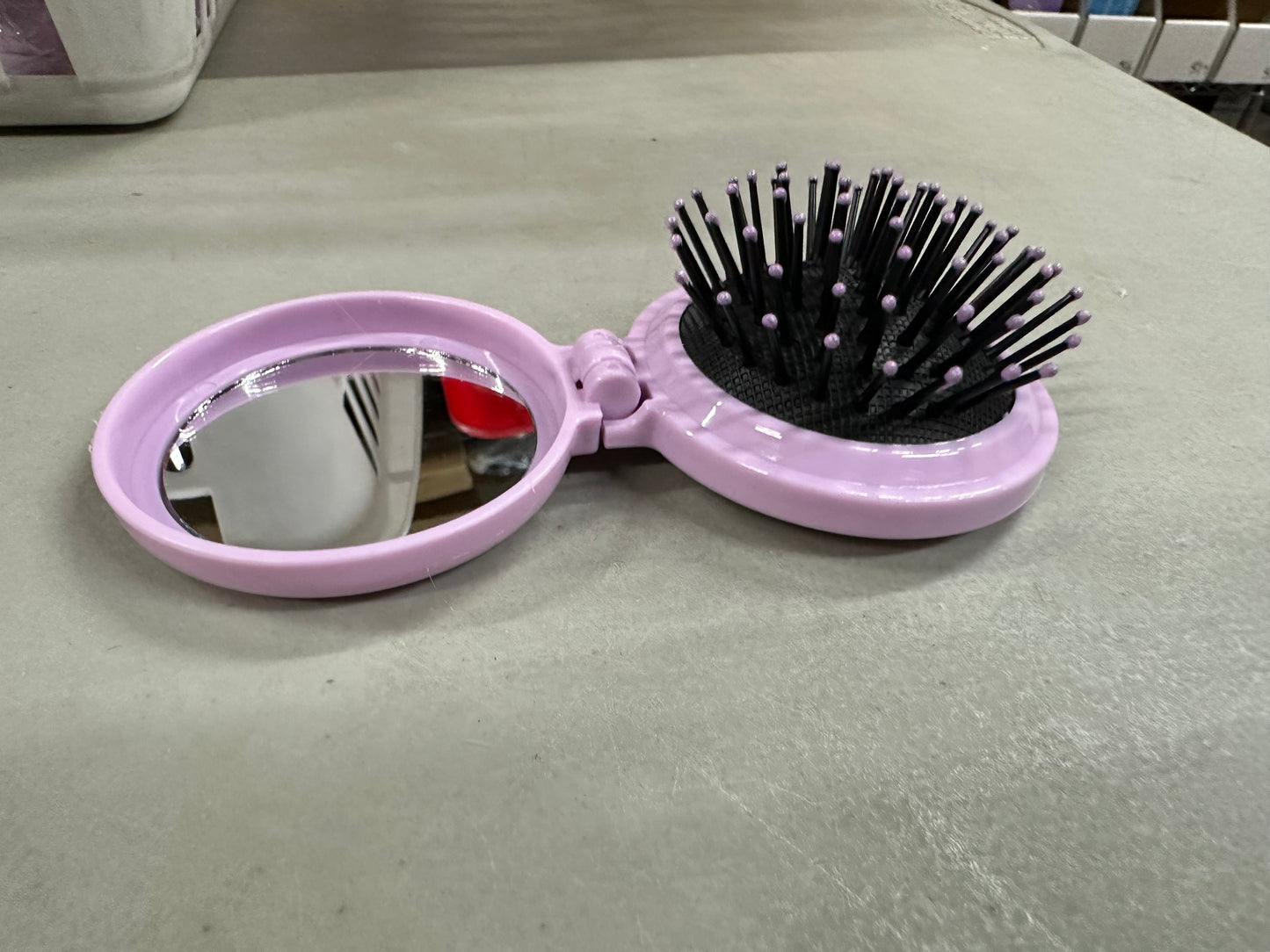 Folding Travel Brush With Mirror