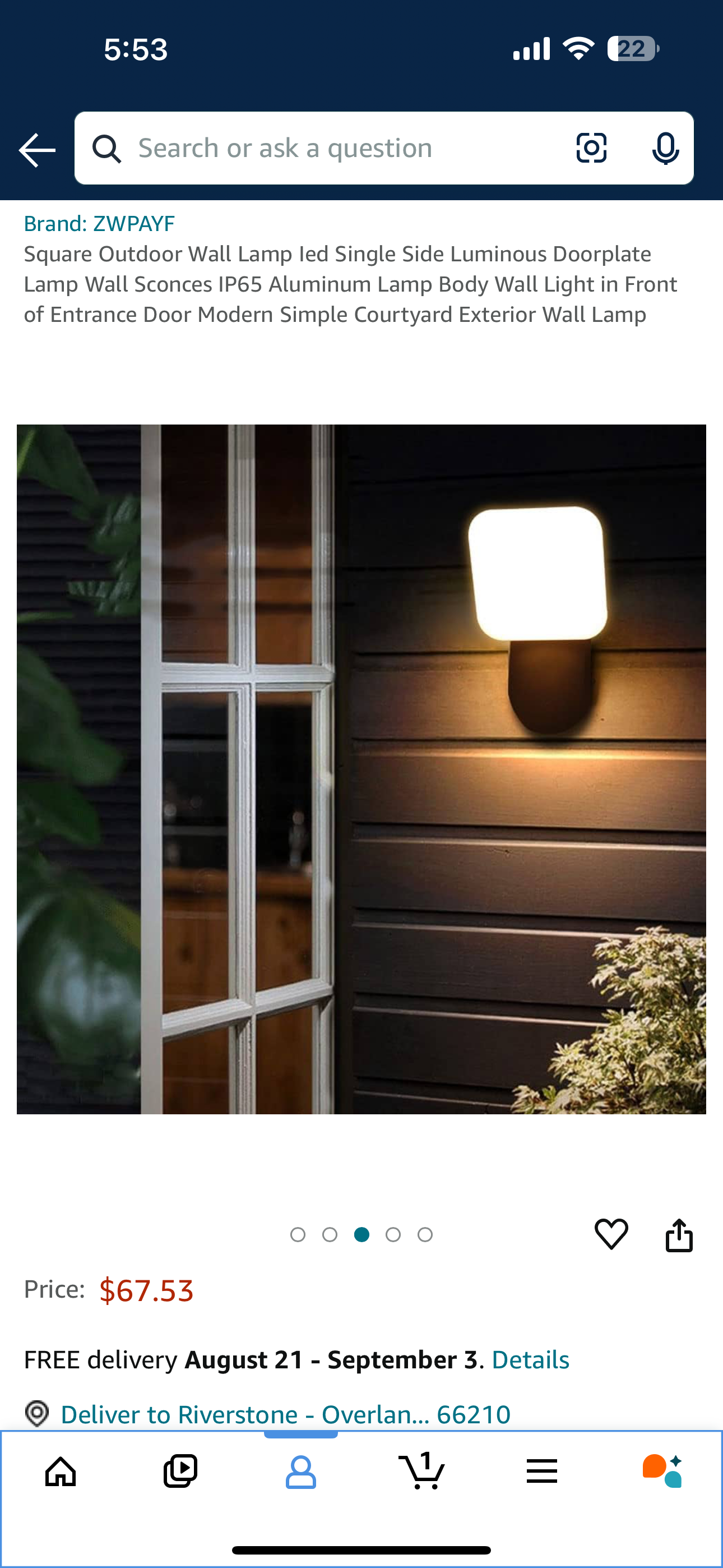 Square Outdoor Wall Lamp Ied Single Side Luminous Doorplate Lamp Wall Sconces IP65 Aluminum Lamp Body Wall Light in Front of Entrance Door Modern Simple Courtyard Exterior Wall Lamp