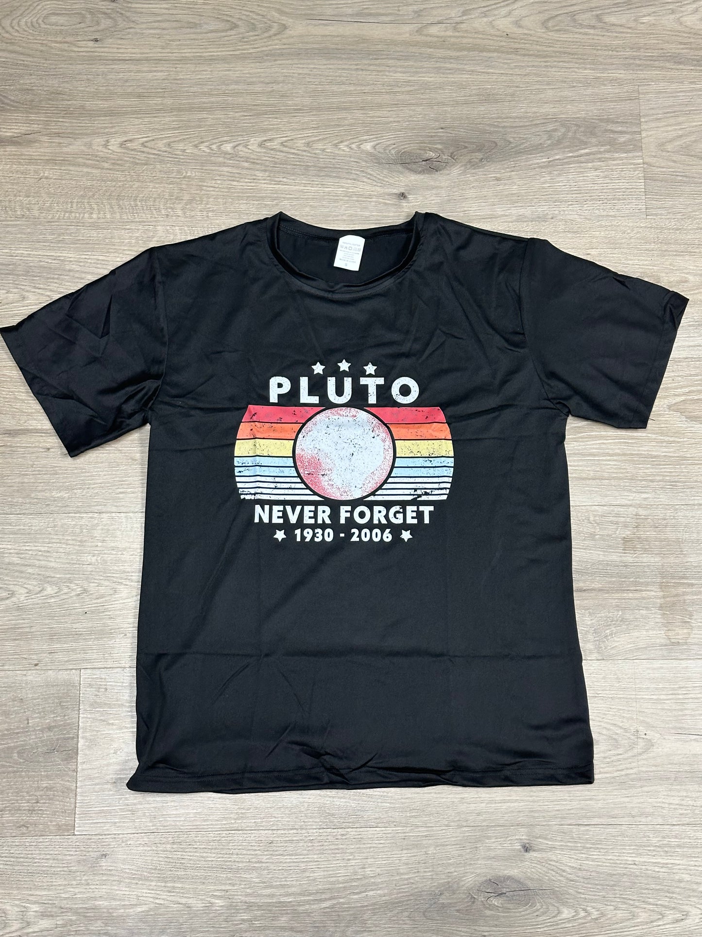 Pluto Never Forget Funny Science - Unisex Super Soft T-Shirt (Black)