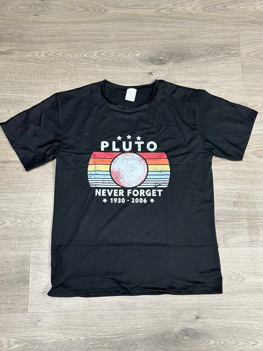 Pluto Never Forget Funny Science - Unisex Super Soft T-Shirt (Black)