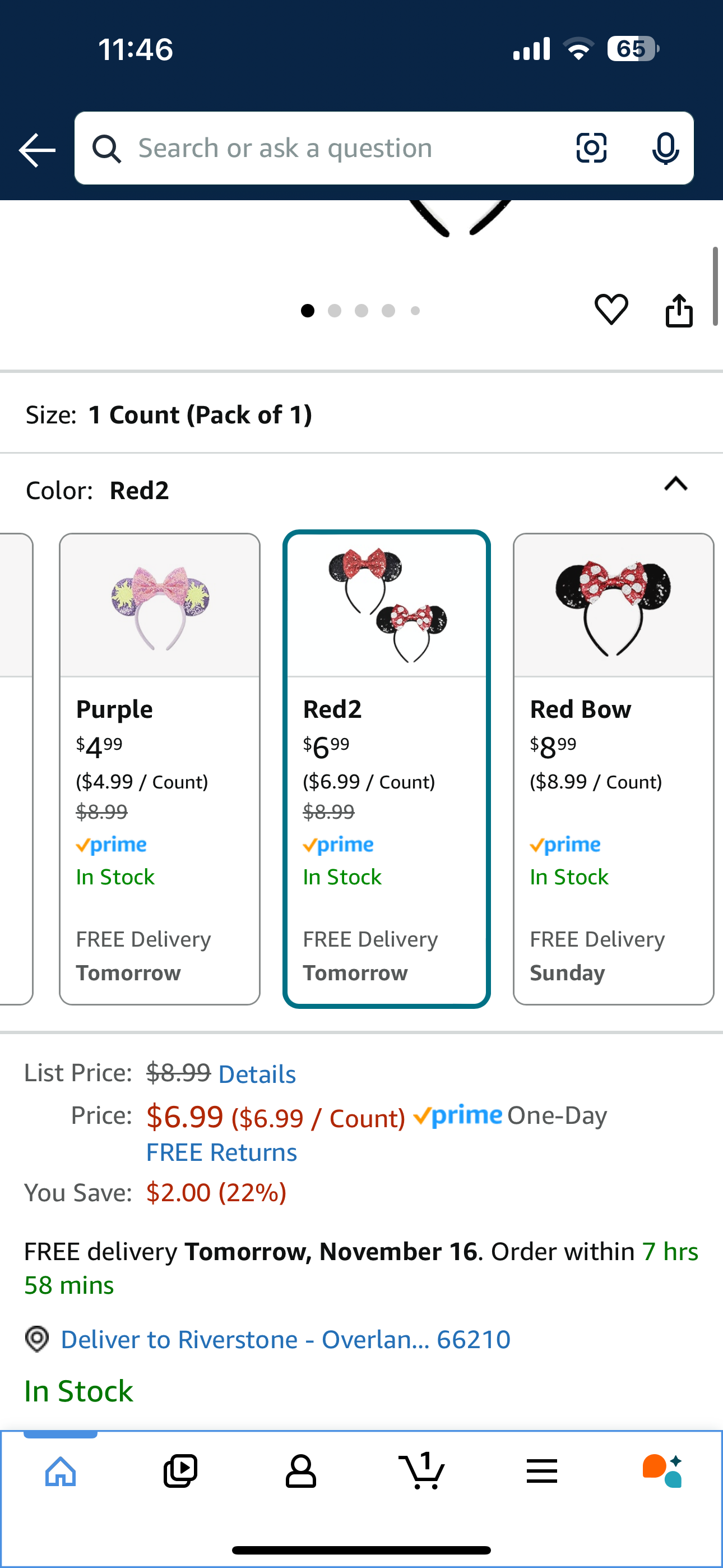 Mouse Ears Headbands for Women Groups Mouse Ears Shiny Bows for Birthday Themed Events Accessories Party (Red2, One Size) Come In A Gift Box