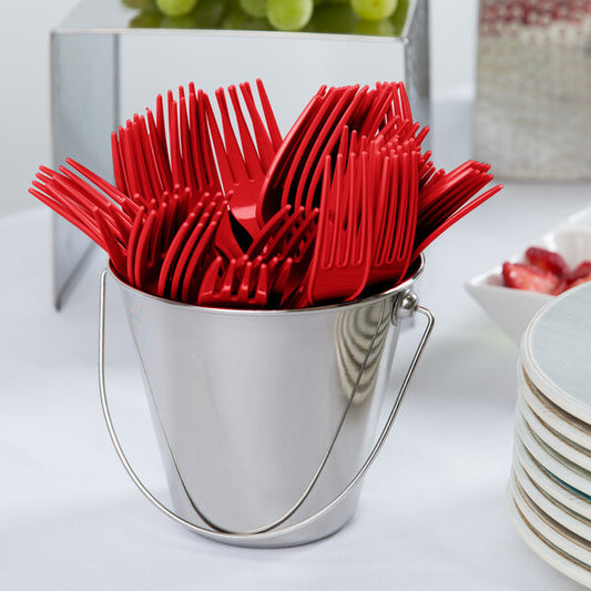 Red Plastic Forks (50-Pack)