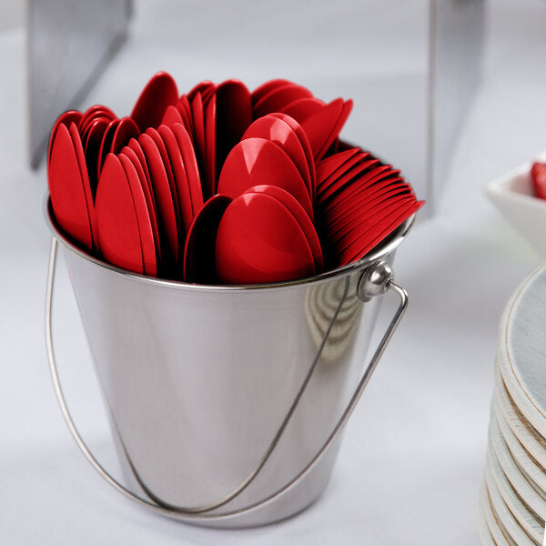 Red Plastic Spoons (50-Pack)