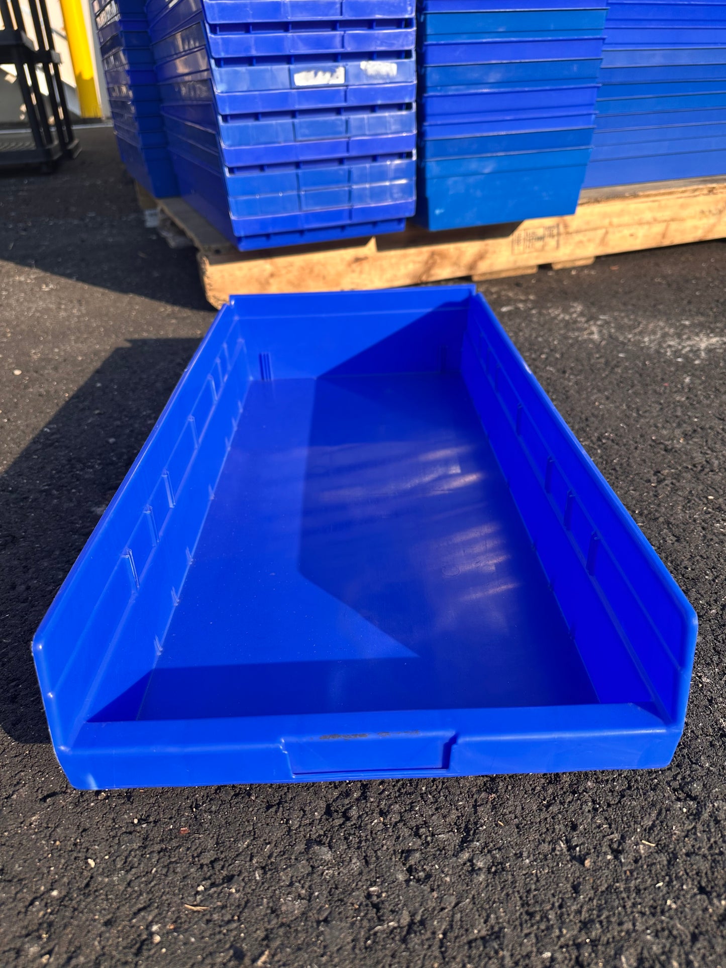 Blue Plastic Storage Bin Tray 4" x 11" x 23" (This item CANNOT be shipped)