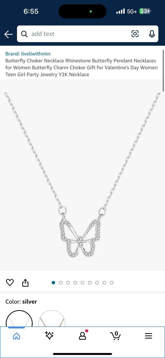 Butterfly Choker Necklace Rhinestone Butterfly Pendant Necklaces for Women Butterfly Charm Choker Gift for Valentine's Day Women Teen Girl Party Jewelry Y2K Necklace