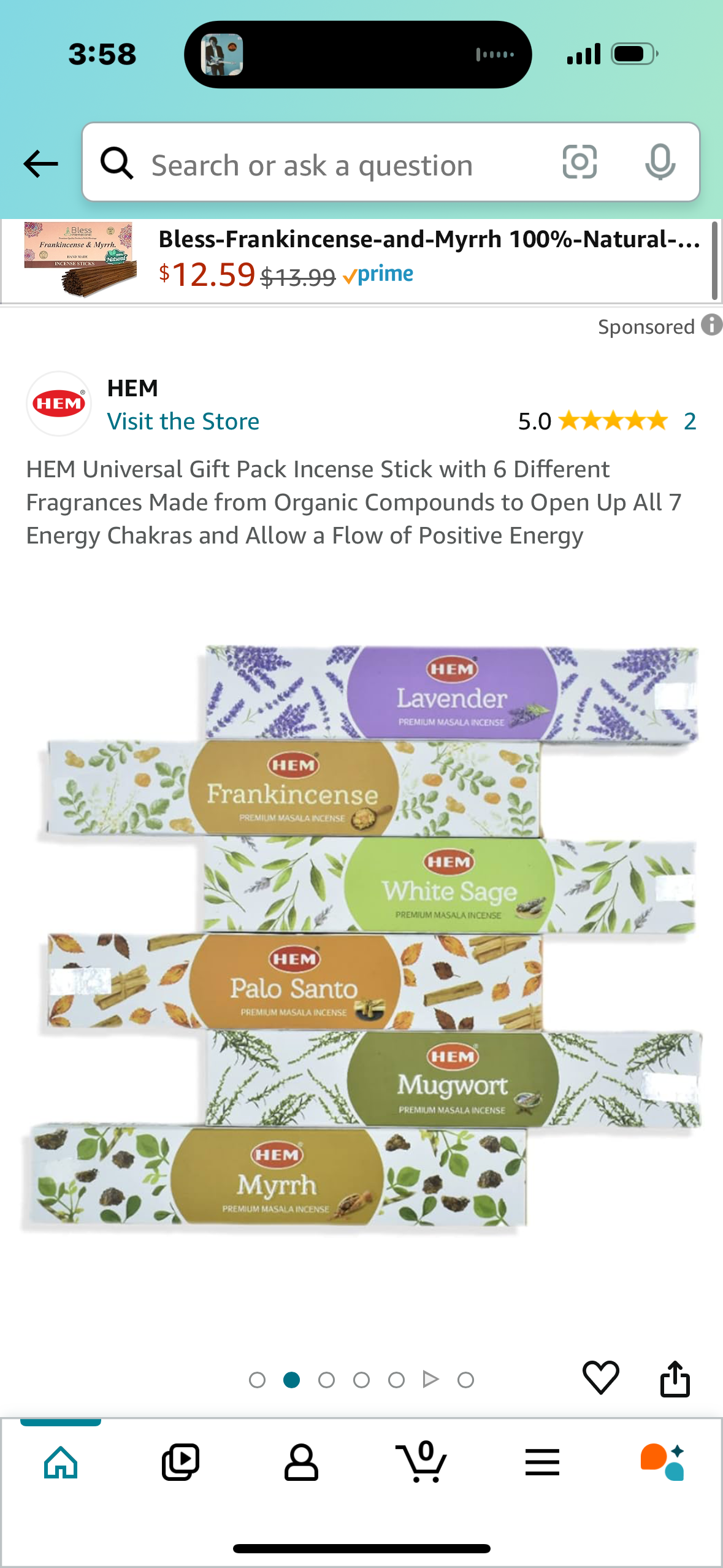 HEM Universal Gift Pack Incense Stick with 6 Different Fragrances Made from Organic Compounds to Open Up All 7 Energy Chakras and Allow a Flow of Positive Energy