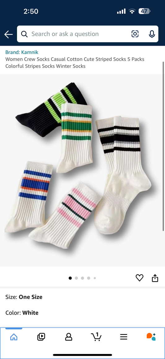 TEN Pairs of Women's Striped Socks