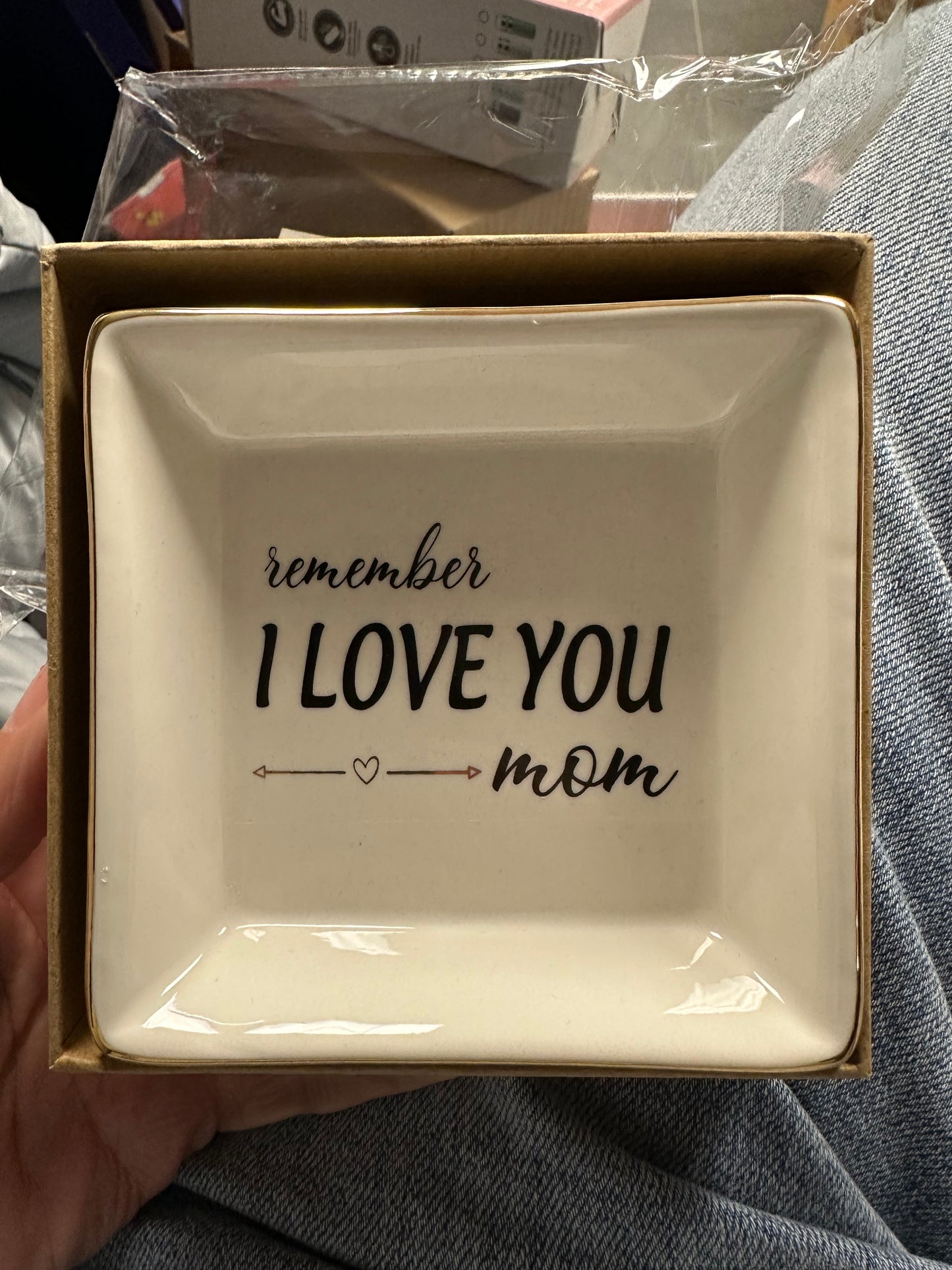 Remember I Love You Mom Ceramic Trinket Tray Mom Birthday Gifts for Mom from Daughter & Son - Jewelry Tray for Mother, Gift for Mom, Women Gifts for Mothers Day