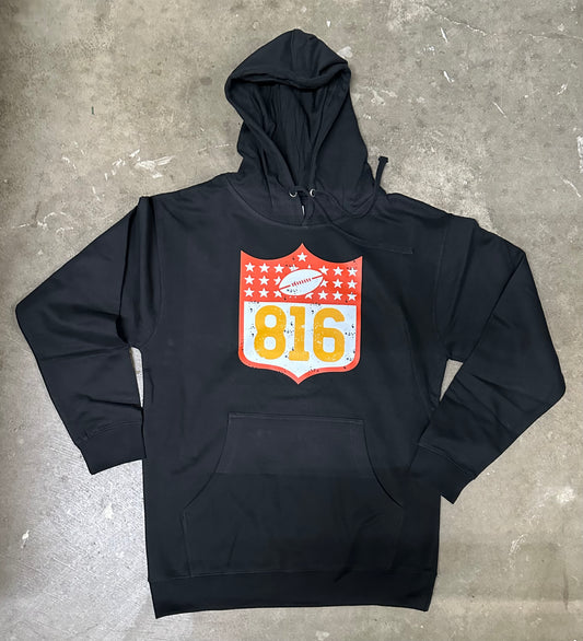 Football 816 - Kansas City Hooded Sweatshirt (Black)