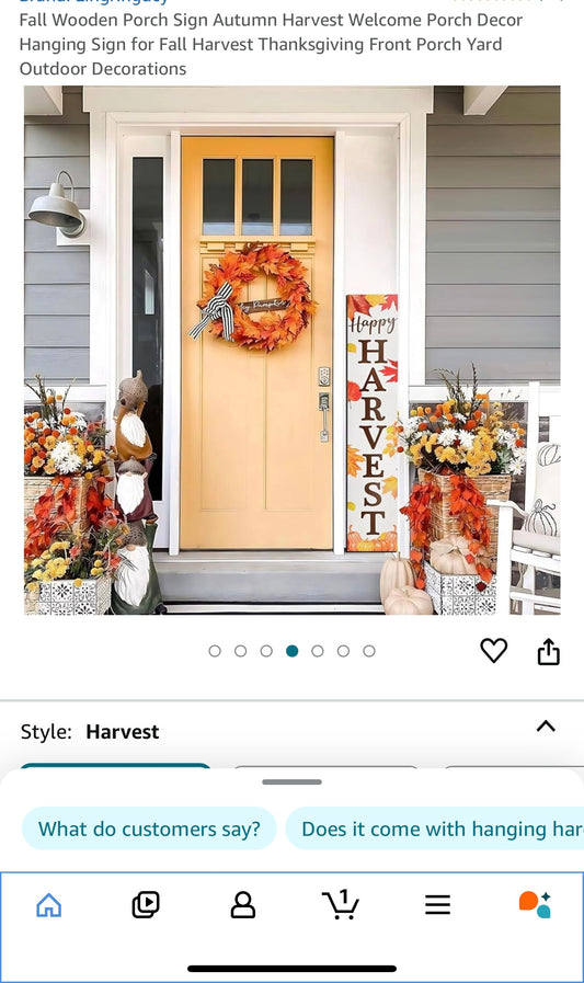 Fall Wooden Porch Sign Autumn Harvest Welcome Porch Decor Hanging Sign for Fall Harvest Thanksgiving Front Porch Yard Outdoor Decorations