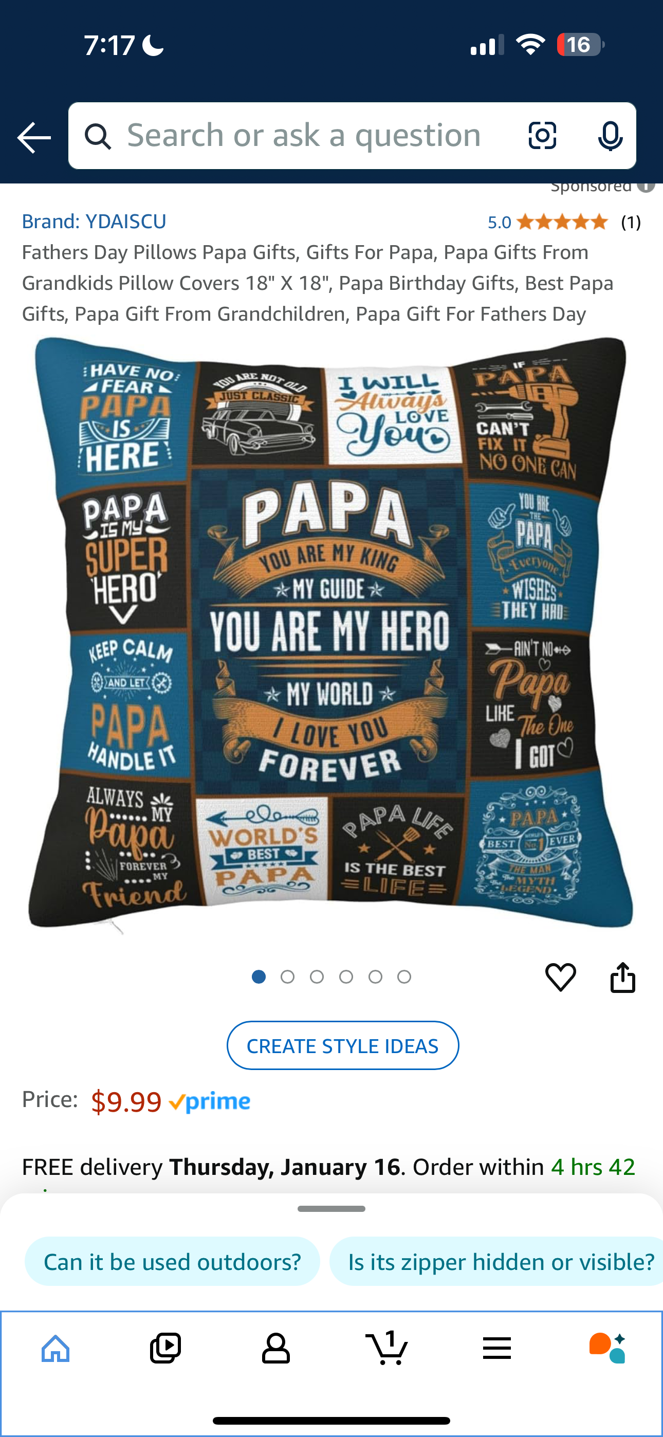 GRANDPA - Fathers Day Pillows Papa Gifts, Gifts For Papa, Papa Gifts From Grandkids Pillow Covers 18" X 18", Papa Birthday Gifts, Best Papa Gifts, Papa Gift From Grandchildren, Papa Gift For Fathers Day