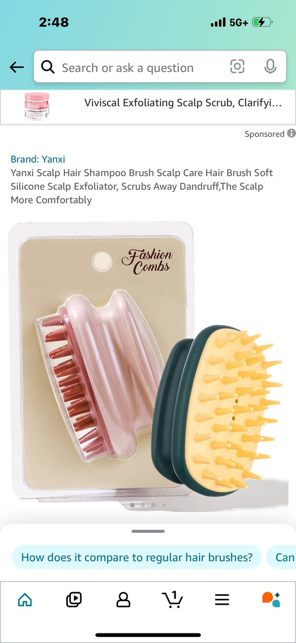 Pack of 2 Hair Scalp Brush Massager Silicone