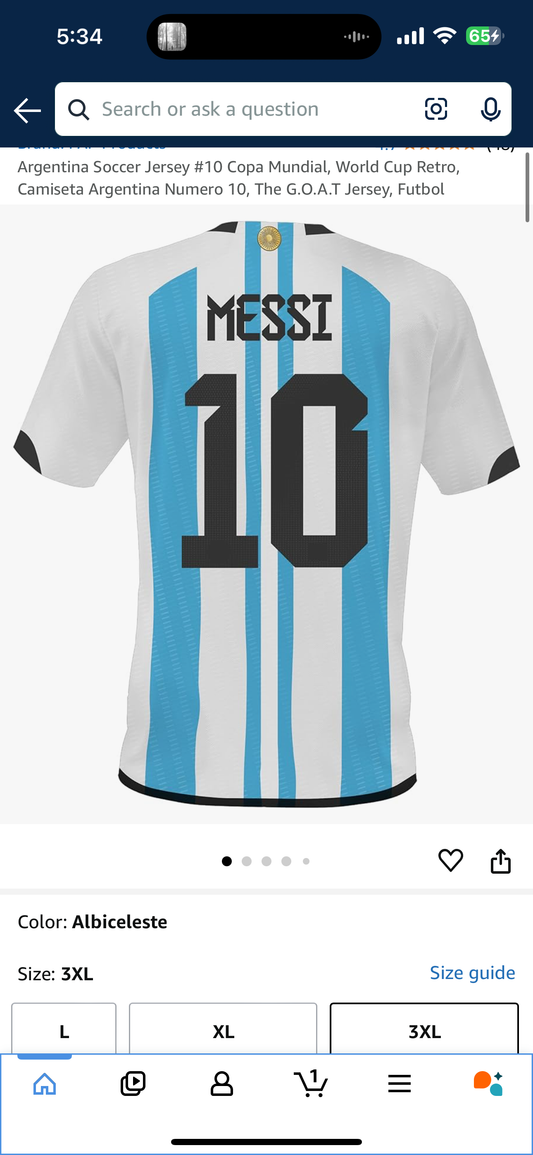 Adidas Messi Argentina Jersey (2XL)