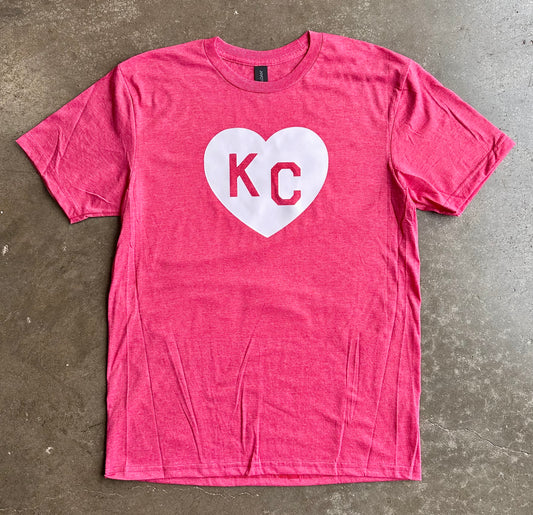 White Heart KC - Kansas City Super Soft T-Shirt (Heathered Red)