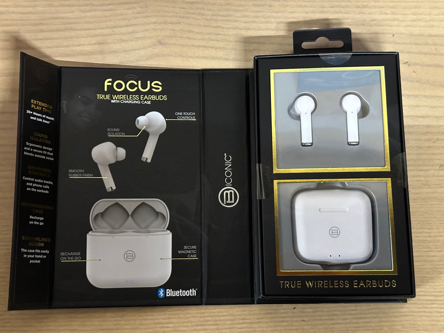 Iconic Focus Bluetooth Wireless Earbuds (White)