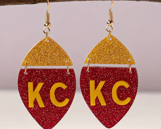 KC Glitter Red and Gold Earrings