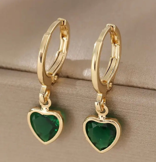 Drop Earrings For Women Vintage green