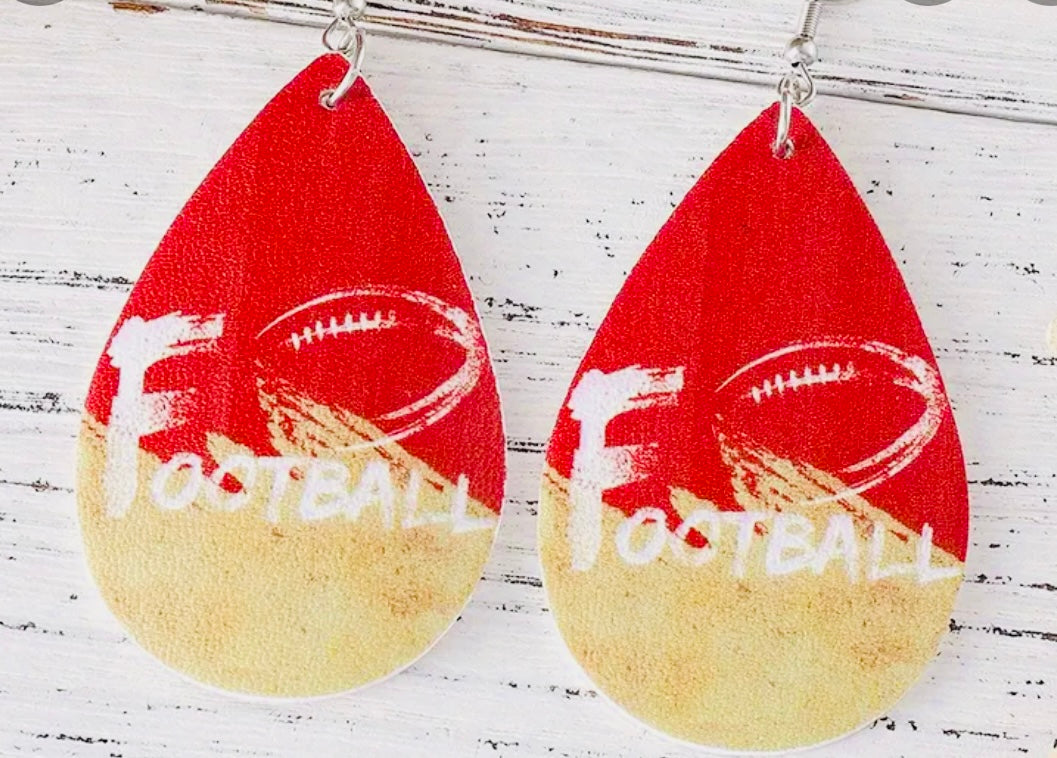 KC Football Leather Earrings