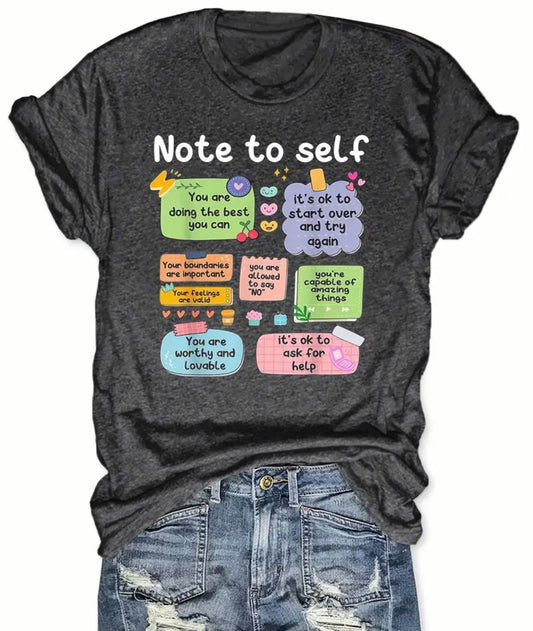 Note to Self Women's Cut Super Soft T-Shirt (Blue)