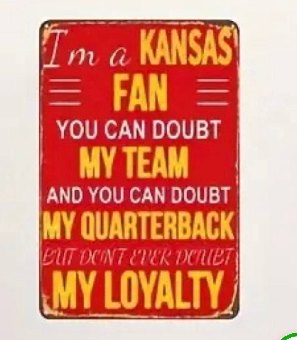 Kansas City Metal Sign 8x12 inches