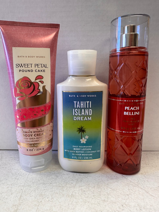 Bath and Body Works 3 pack - Body Lotion, Body Cream and Body Mist - assorted scents - approx 85% off!