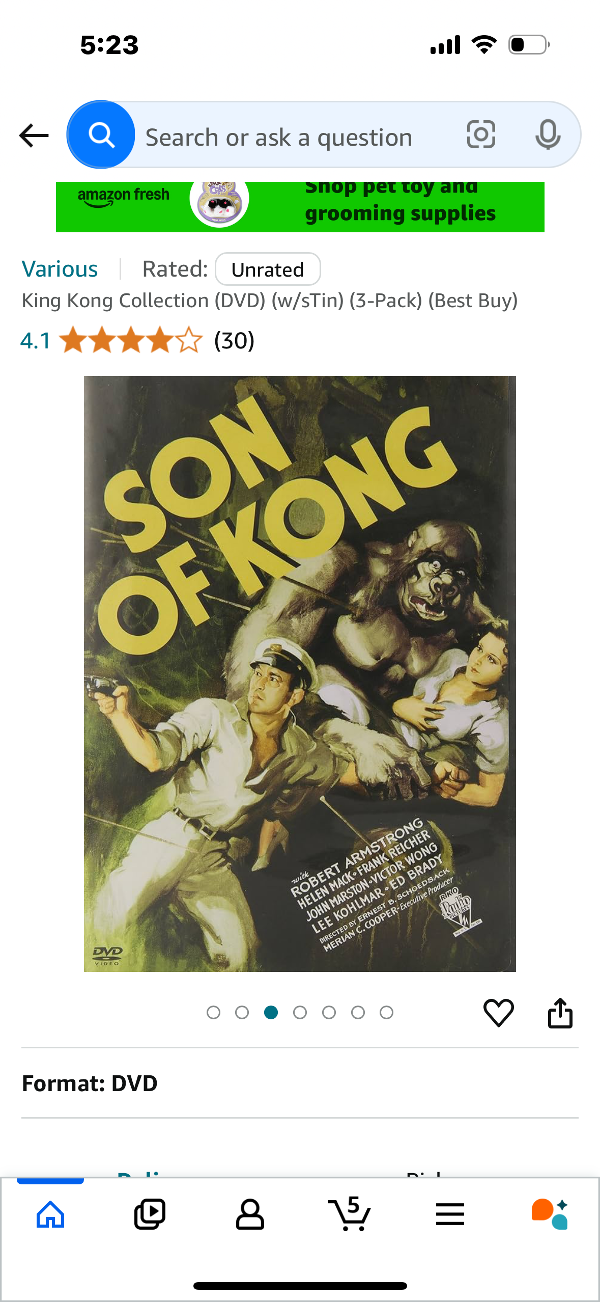 King Kong Collection (DVD) (w/sTin) (3-Pack) Collectors Edition