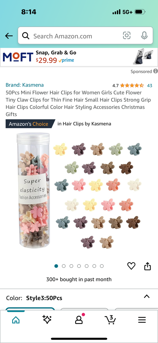 50Pcs Mini Flower Hair Clips for Women Girls Cute Flower Tiny Claw Clips for Thin Fine Hair Small Hair Clips Strong Grip Hair Clips Colorful Color Hair Styling Accessories Christmas Gifts