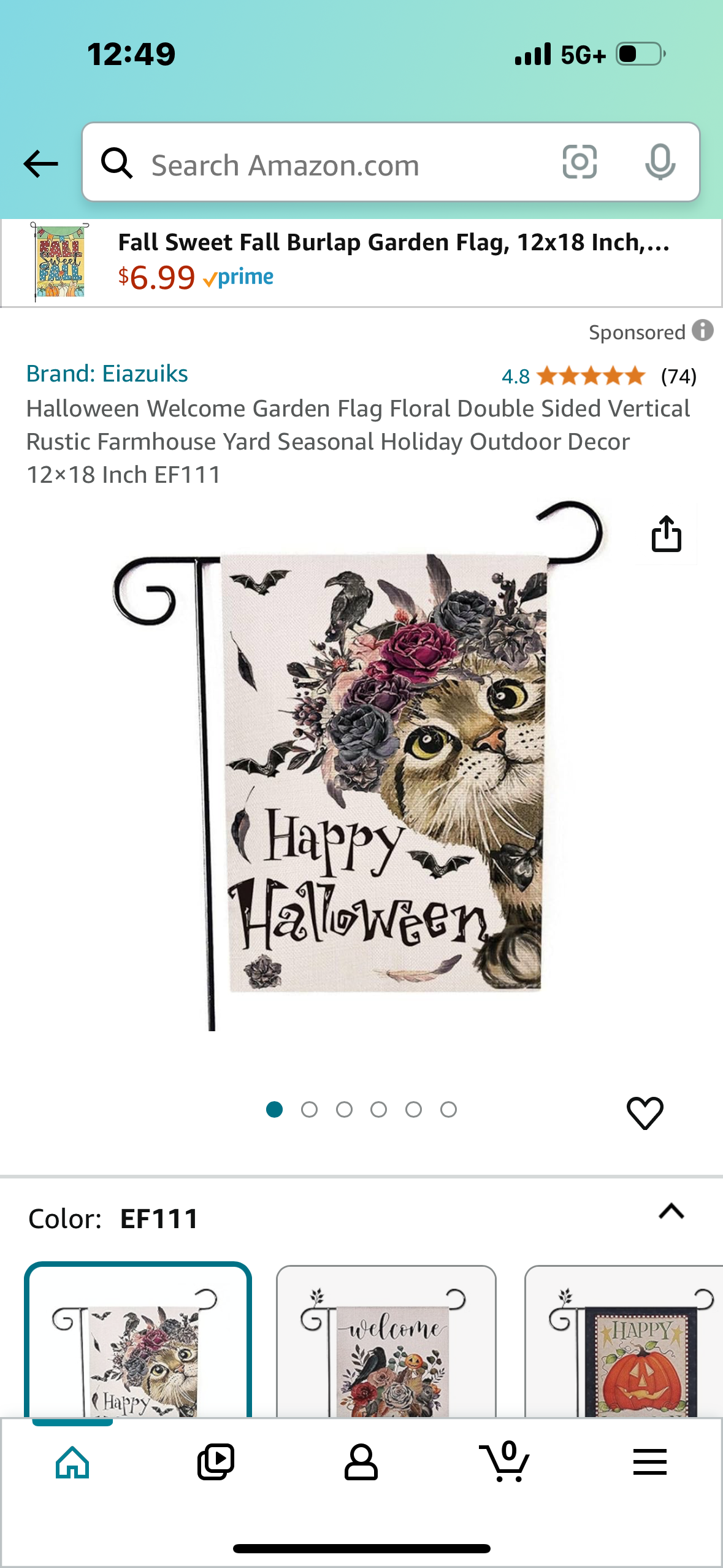 Halloween Welcome Garden Flag Floral Double Sided Vertical Rustic Farmhouse Yard Seasonal Holiday Outdoor Decor 12×18 Inch EF111