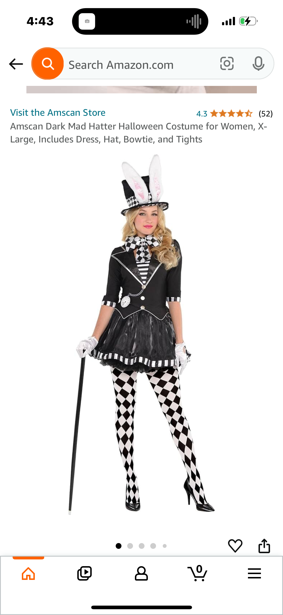 Amscan Dark Mad Hatter Halloween Costume for Women,Includes Dress, Hat, Bowtie, and Tights Size Large 10-12