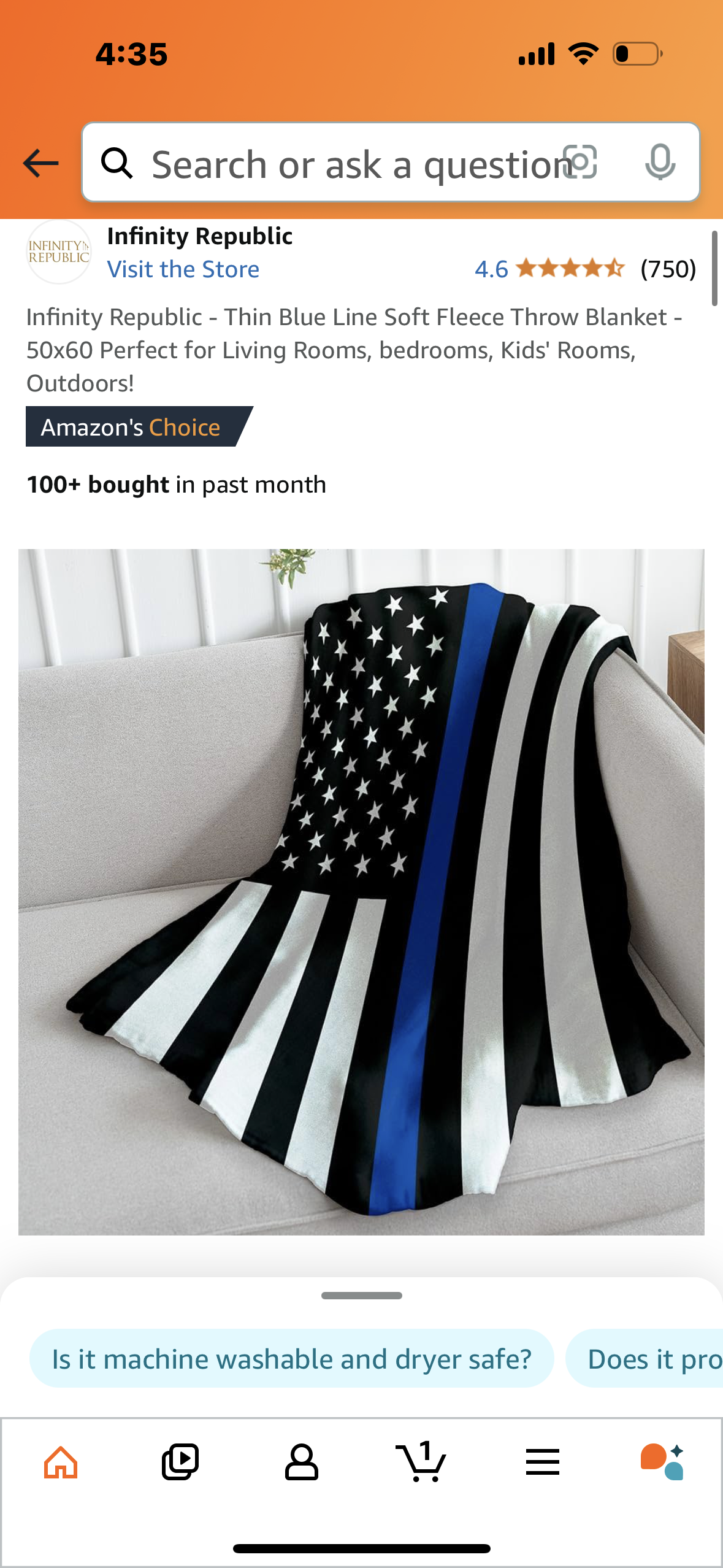 Infinity Republic - Thin Blue Line Soft Fleece Throw Blanket - 50x60 Perfect for Living Rooms, bedrooms, Kids' Rooms, Outdoors!