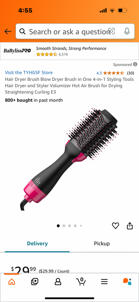 Hair Dryer Brush Blow Dryer Brush in One 4-in-1 Styling Tools Hair Dryer and Styler Volumizer Hot Air Brush for Drying Straightening Curling E3