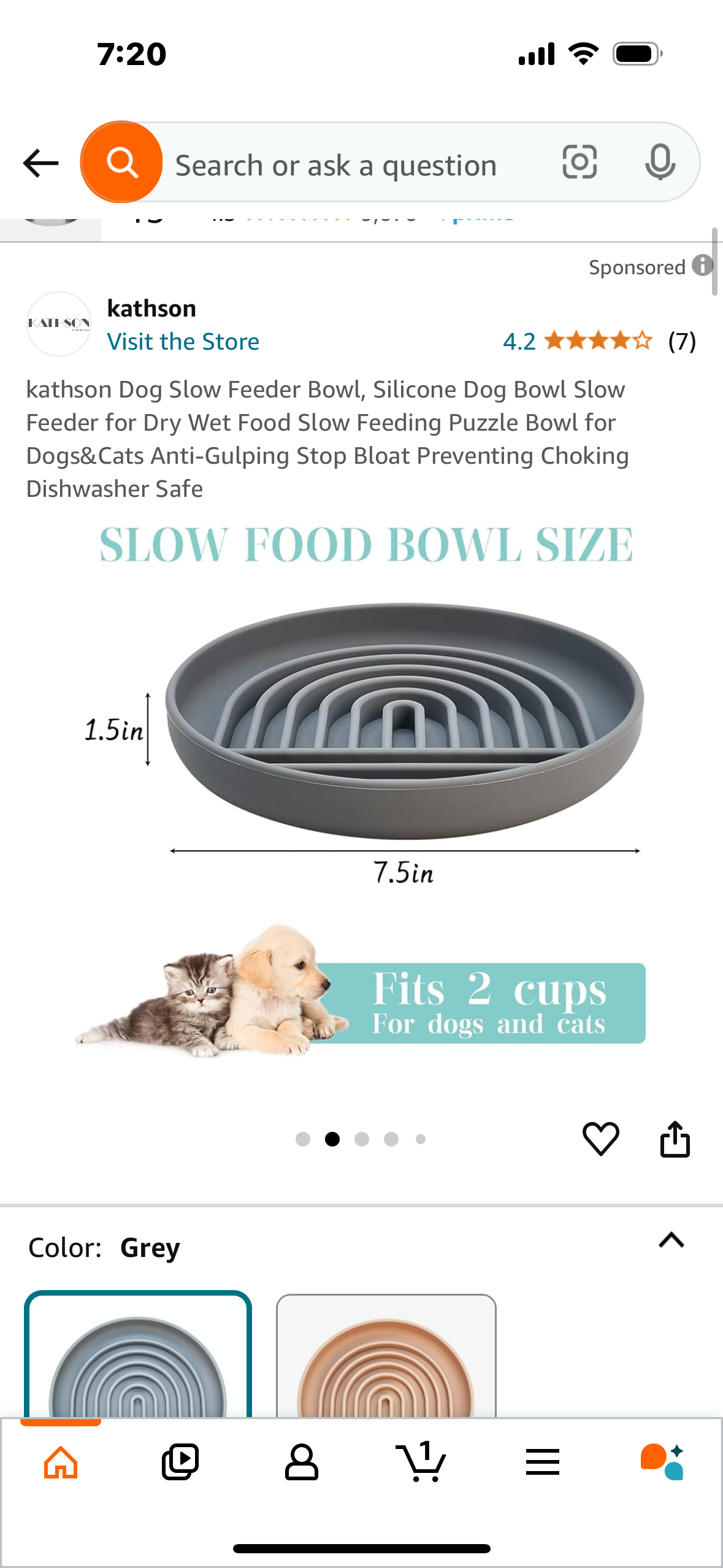 Dog Slow Feeder Bowl, Silicone Dog Bowl Slow Feeder for Dry Wet Food Slow Feeding Puzzle Bowl for Dogs&Cats Anti-Gulping Stop Bloat Preventing Choking Dishwasher Safe