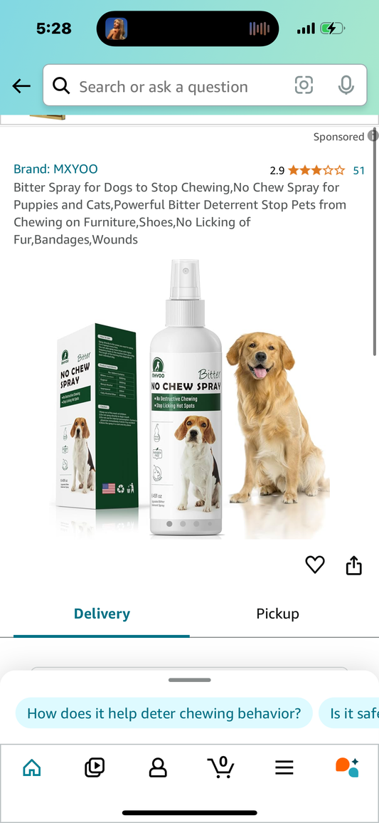 Bitter Spray for Dogs to Stop Chewing,No Chew Spray for Puppies and Cats